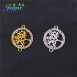 Enamel Evil Eye Charm Connectors for Jewelry Making