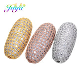 Copper Beads Oval Charm Beads Zircon Women Jewelry Making