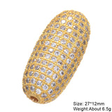 Copper Beads Oval Charm Beads Zircon Women Jewelry Making