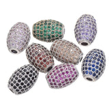 Copper Beads Oval Charm Beads Zircon Women Jewelry Making