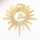 18K Gold Plated CZ Love Heart Star Charms for DIY Pendant Jewelry Making