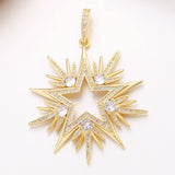 18K Gold Plated CZ Love Heart Star Charms for DIY Pendant Jewelry Making
