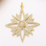 18K Gold Plated CZ Love Heart Star Charms for DIY Pendant Jewelry Making