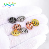 DIY Oval Beads Micro Pave Zircon Charm Beads Natural Stones Beading