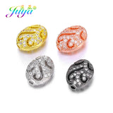 DIY Oval Beads Micro Pave Zircon Charm Beads Natural Stones Beading