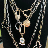 DIY Pendant Choker Necklace Mesh Chains Carabiner Screw Clasps Punk Jewelry