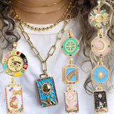 Colorful Macaron Enamel Greek Gods Evil Eye Moon Star Amulet Charms