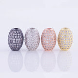 DIY Rainbow Beads Micro Pave Zircon Metal Spacer Charm Beads