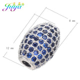 DIY Rainbow Beads Micro Pave Zircon Metal Spacer Charm Beads