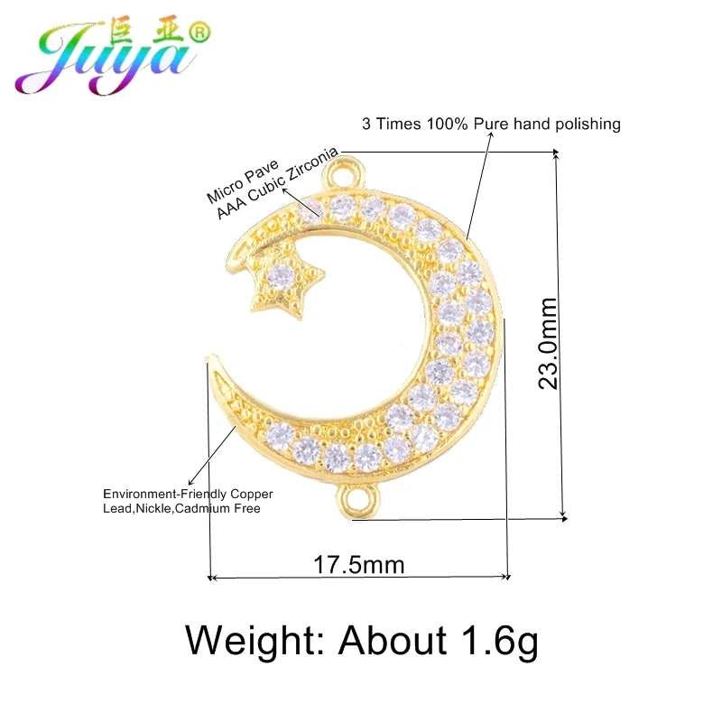 Islamic Jewelry Connectors Qamis Allah Moon for DIY Making