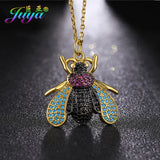 Crystal Insect Pendant Necklace for Women Girls