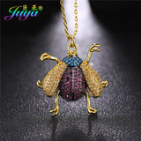 Crystal Insect Pendant Necklace for Women Girls