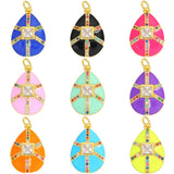 Zirconia Enamel Heart Evil Eye Charms for DIY Pendant Making