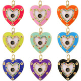 Zirconia Enamel Heart Evil Eye Charms for DIY Pendant Making