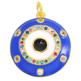 Zirconia Enamel Heart Evil Eye Charms for DIY Pendant Making