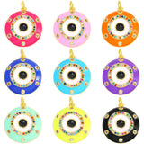 Zirconia Enamel Heart Evil Eye Charms for DIY Pendant Making