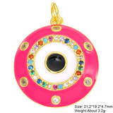 Zirconia Enamel Heart Evil Eye Charms for DIY Pendant Making