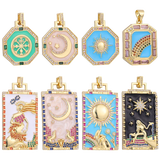 Enamel Pendants Greek God Evil Eye Moon Star Charms