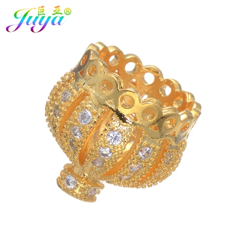 Copper Crown Tassel Bead Caps for DIY Jewelry Making