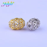 18K Plated CZ Oval Beads For DIY Jewelry Making