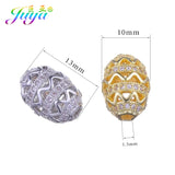 18K Plated CZ Oval Beads For DIY Jewelry Making
