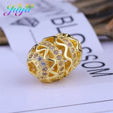 18K Plated CZ Oval Beads For DIY Jewelry Making