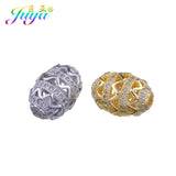 18K Plated CZ Oval Beads For DIY Jewelry Making