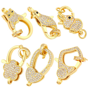 18K Plated Spring Fastener Lock Clasps for Jewelry Making