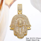 18K Gold Plated Zircon Hamsa Hand Charms