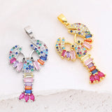 18K Gold Plated Zircon Hamsa Hand Charms