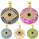 18K Plated Opal Shell Greek Evil Eye Charms for DIY Pendant