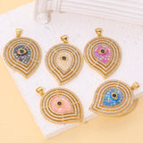 18K Plated Opal Shell Greek Evil Eye Charms for DIY Pendant