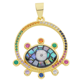 18K Plated Cowrie Evil Eye Charms for DIY Talisman Pendant