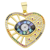 18K Plated Cowrie Evil Eye Charms for DIY Talisman Pendant