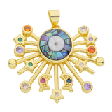 18K Plated Cowrie Evil Eye Charms for DIY Talisman Pendant