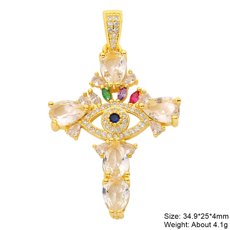 18K Plated Cowrie Evil Eye Charms for DIY Talisman Pendant