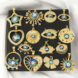 18K Plated Cowrie Evil Eye Charms for DIY Talisman Pendant