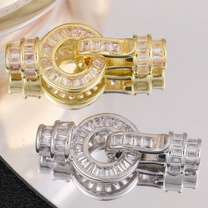 18K Silver Plated Bead Pearls Jewelry Fastener Locks Closure