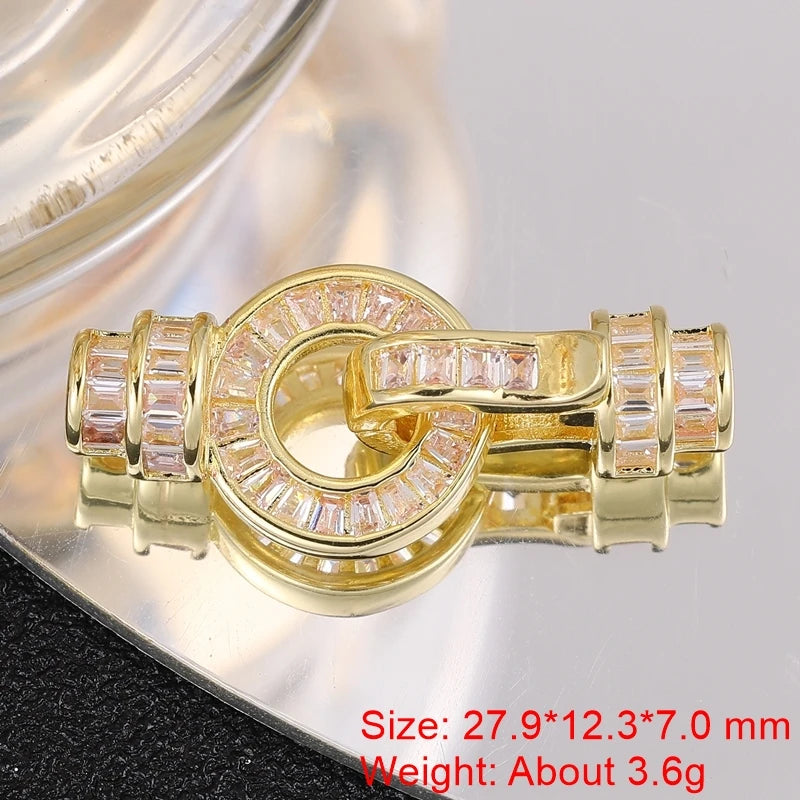 18K Silver Plated Bead Pearls Jewelry Fastener Locks Closure