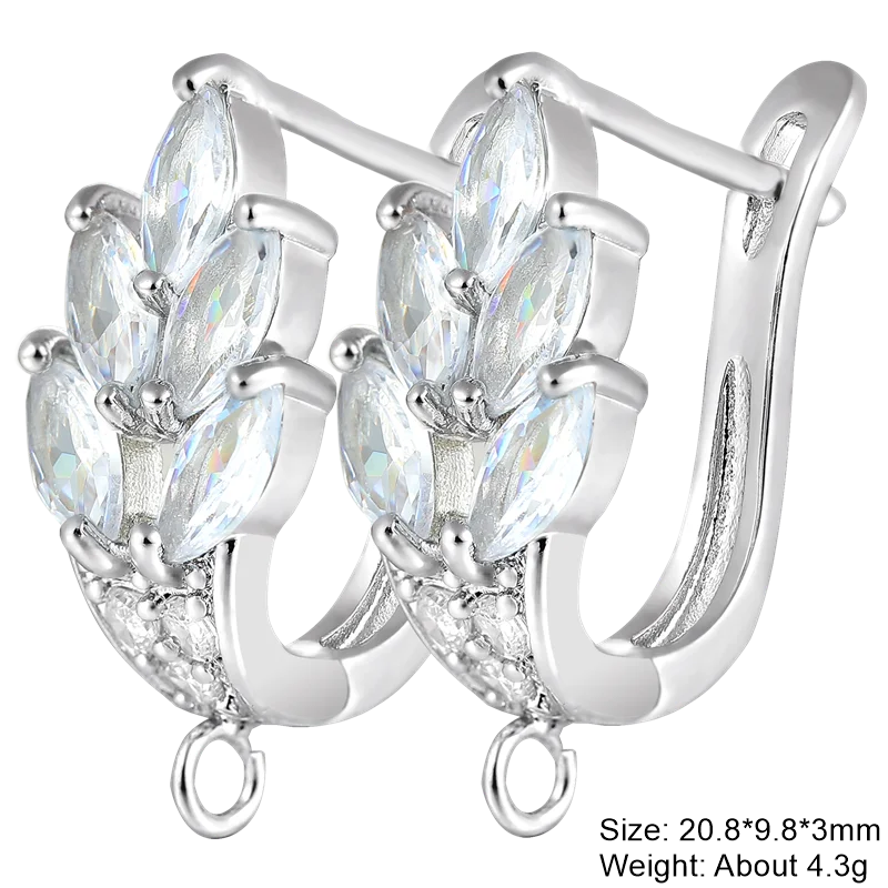 CZ Silver Ear Wire Hooks for Women Earrings DIY