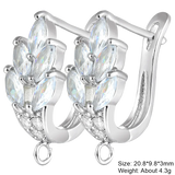 CZ Silver Ear Wire Hooks for Women Earrings DIY