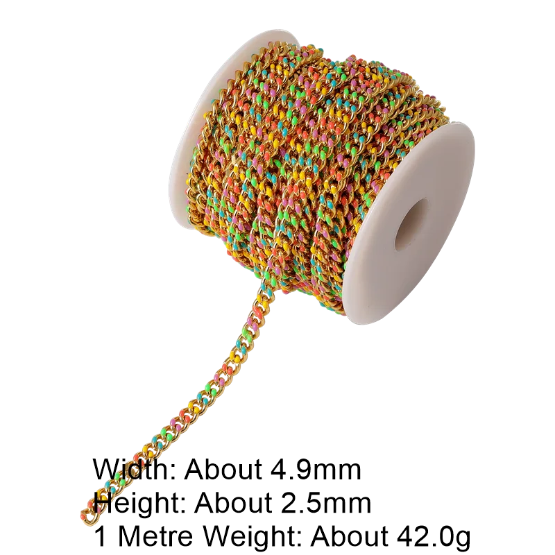 Enamel Mesh Cuba Chains for Jewelry Making
