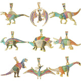 Rainbow Dino Charms For DIY Necklace Making