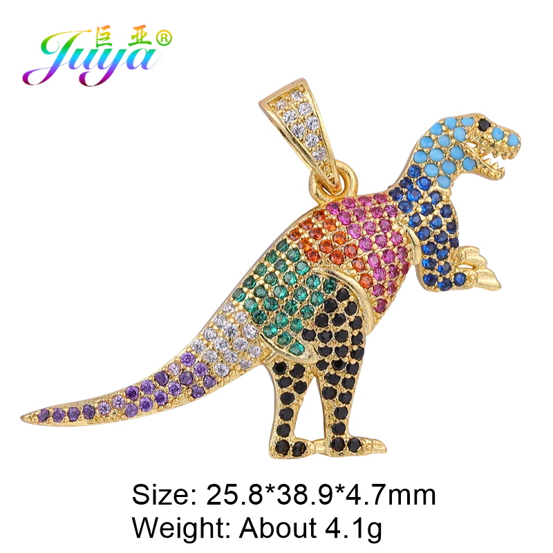 Rainbow Dino Charms For DIY Necklace Making