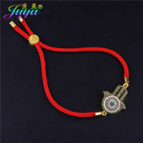 Colorful Zircon Hamsa Fatima Hand Evil Eye Bracelet