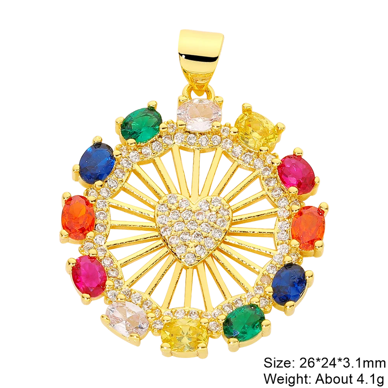 18K Plated Tree Of Life Sun Moon Charm Pendants