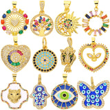18K Plated Tree Of Life Sun Moon Charm Pendants