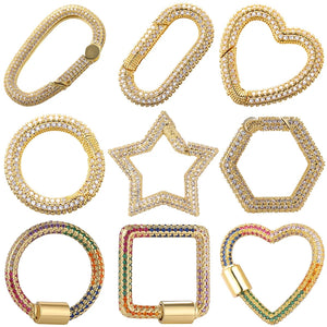 Screw Bolt Fasteners Carabiner Clasps for DIY Mesh Chains Jewelry