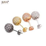 CZ Ball Stud Earrings 6mm/8mm/10mm Rhinestone Jewelry