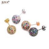 CZ Ball Stud Earrings 6mm/8mm/10mm Rhinestone Jewelry